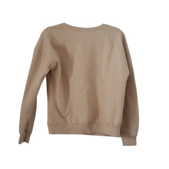 Looney Tunes Womens Graphic Beige Sweater Size M Kidcore Nostalgia‎ Lounge Comfy - Picture 3 of 4